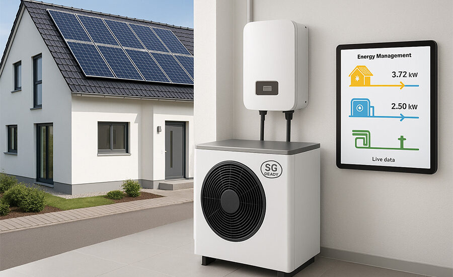 Wärmepumpe mit SG Ready-Steuerung und PV-Anlage – gekoppelt über ein intelligentes Energiemanagementsystem