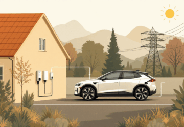 Ein Fahrzeug wird bidirektional geladen